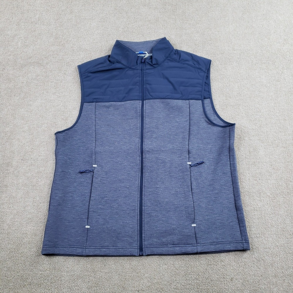 Southern Tide Vest Mens Large Blue Quilted Coligny Full Zip Lightweight Casual